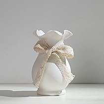 Amazon.co.jp: ラッパ型ホワイト花瓶(白い陶器 花瓶 花器